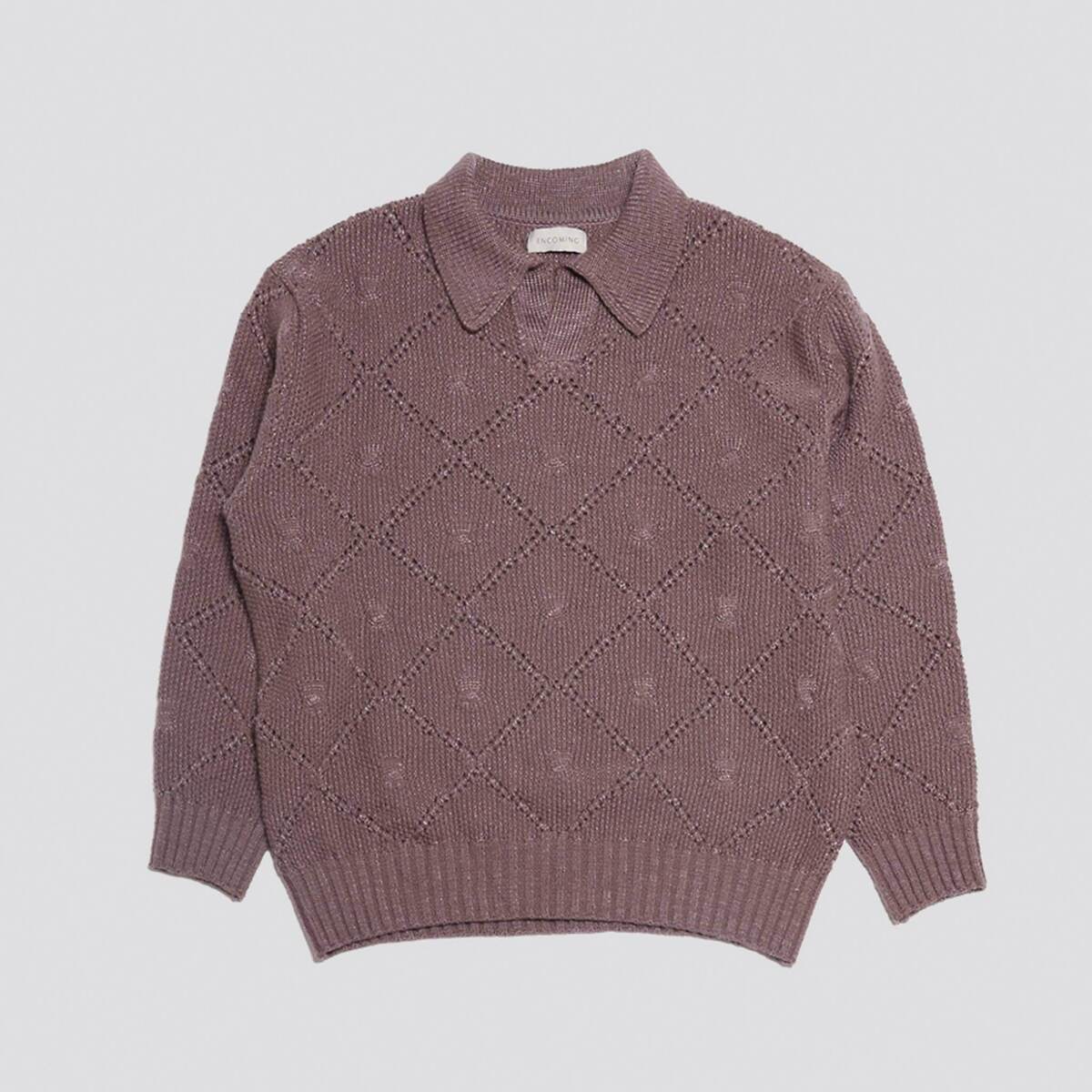 ENCOMING "KNITTED OVER POLO" アーガイルニットポロ 1