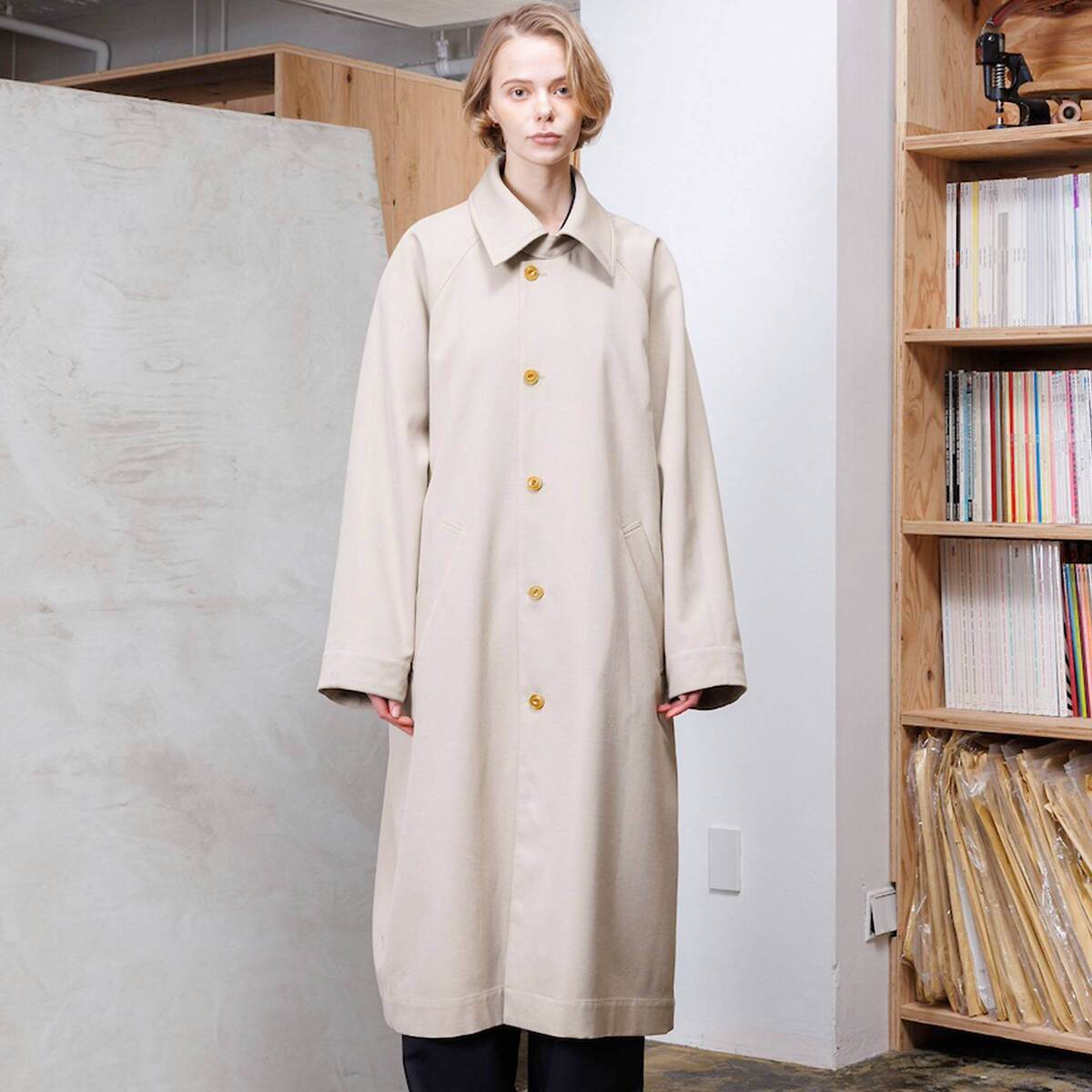 VOAAOV "BISHU OLD WOOL GABARDINE COAT" ウールギャバジン ステンカラーコート 1