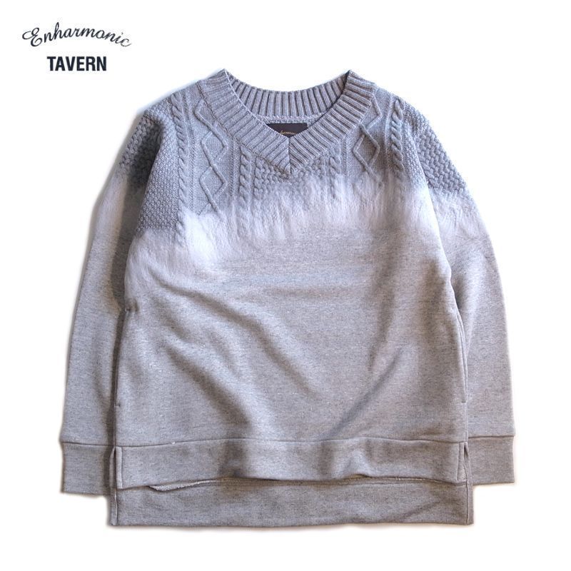 Enharmonic TAVERN Graphical Mixing Knit -L.Gray - ゲートのアイテム