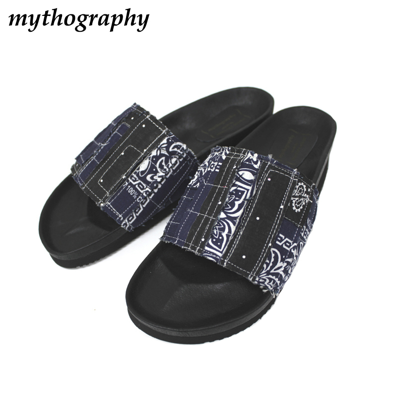 mythography  Patchwork Bandana Sandal -Navy 1