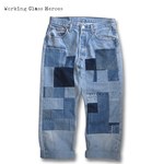 Working Class Heroes Remake Mondrian Patch Denim Pants 1