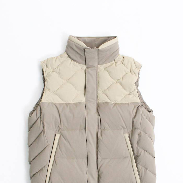 Enharmonic TAVERN Mix Quilt Down Vest -Grege - 画像3枚目