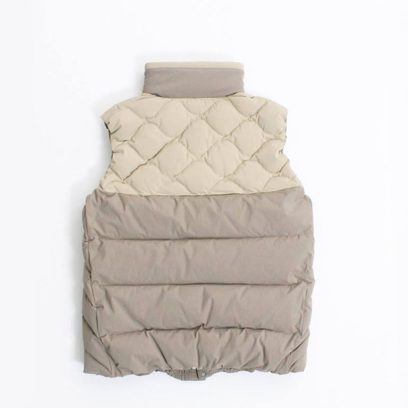 Enharmonic TAVERN Mix Quilt Down Vest -Grege - 画像2枚目