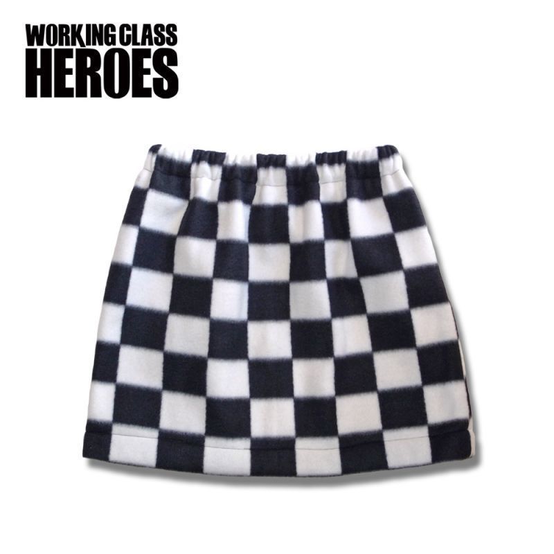 Working Class Heroes Checkered flag Fleece Skirt - 画像1枚目