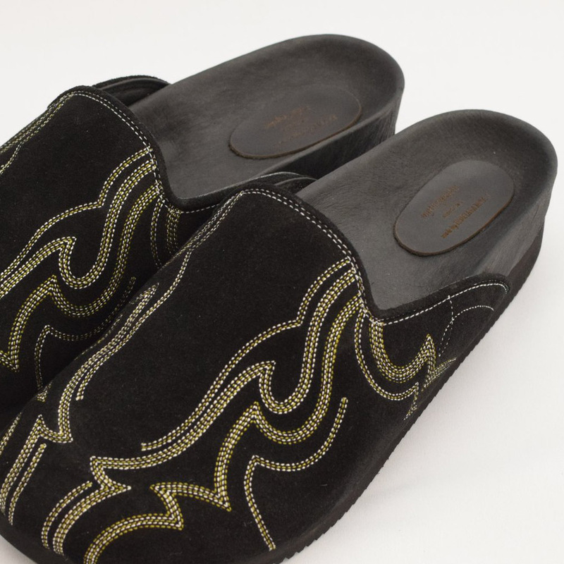 mythography myth178 Western Stitch Slippers -Black - 画像3枚目