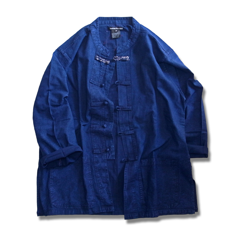 Working Class Heroes Remake China Shirt -Indigo - 画像1枚目