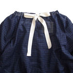 Working Class Heroes Ribbon Gather Neck Blouse -Gingham 3