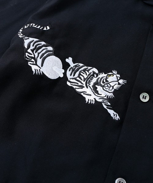 JohnUNDERCOVER×STUDIOUS トラ刺繍開襟シャツ - ステュディオスの