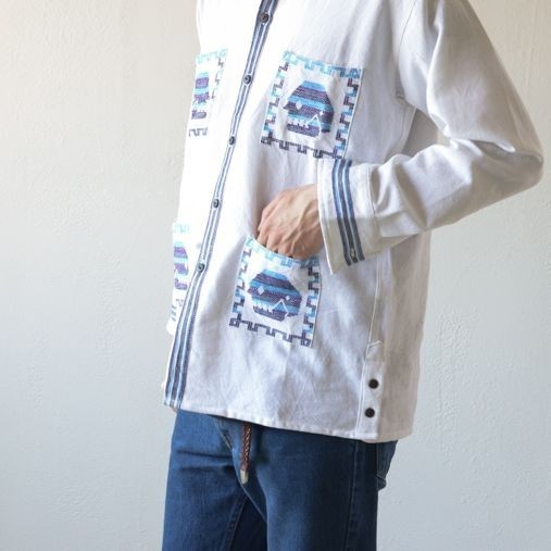 Long Sleeve Quetzal Shirt - Skull White - 画像3枚目