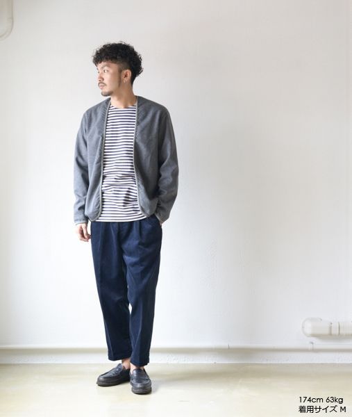 GULF STREAM PANTS Bar.8.1 - Corduroy - nvy【MOJITO／モヒート