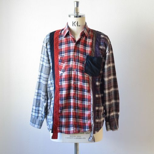 7 Cuts Flannel Shirt - Inserted 4 Cloths【Rebuild By Needles】 - 画像1枚目