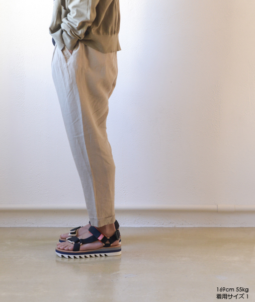 Tencel Linen Sarrouel Pants - Khaki【mando】 - 画像4枚目