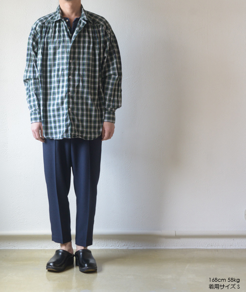 Painter Shirt - Tartan Check - Green/White【AiE】 - 画像5枚目