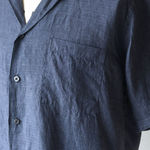 Camp Collar Short Sleeve Shirts - Navy【INDIVIDUALIZED SHIRT】 3