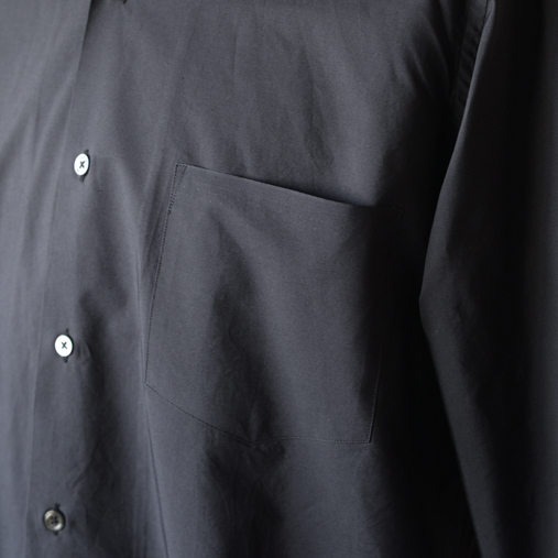 SELVEDGE WEATHER CLOTH SHIRTS - Ink Black【AURALEE】 - 画像4枚目