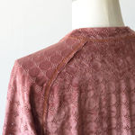 V Neck Cardigan - Velour Lace - Salmon【Needles】 3