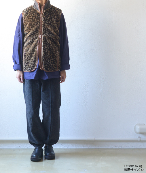 Shearling Vest - Leather Piping - Leopard【Needles】 - 画像5枚目