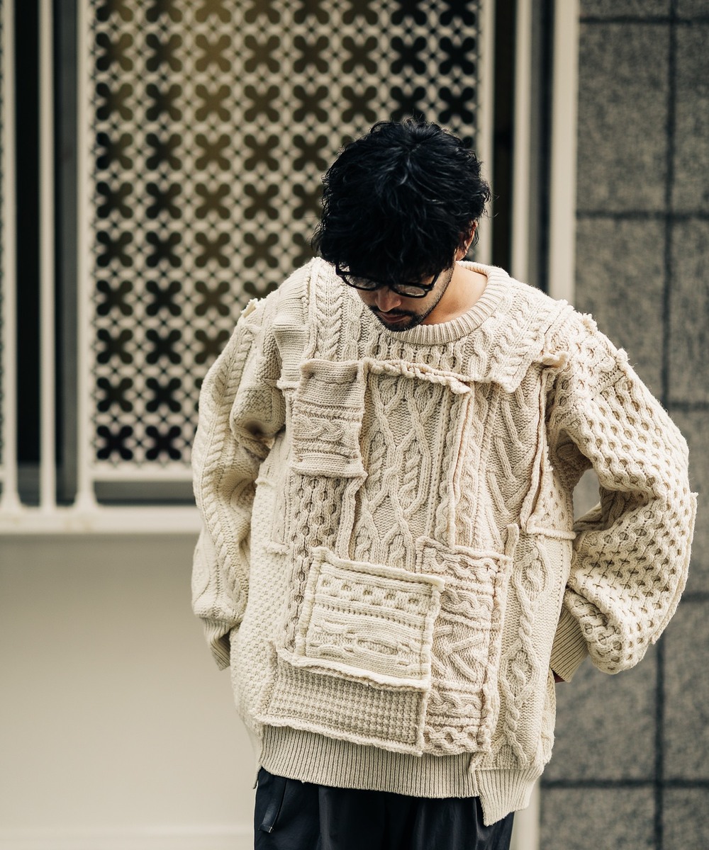 Stein Oversized Interlaced Cable Knit LS
