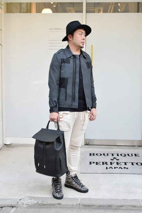 LANVINブルゾンスタイルのショップスナップ