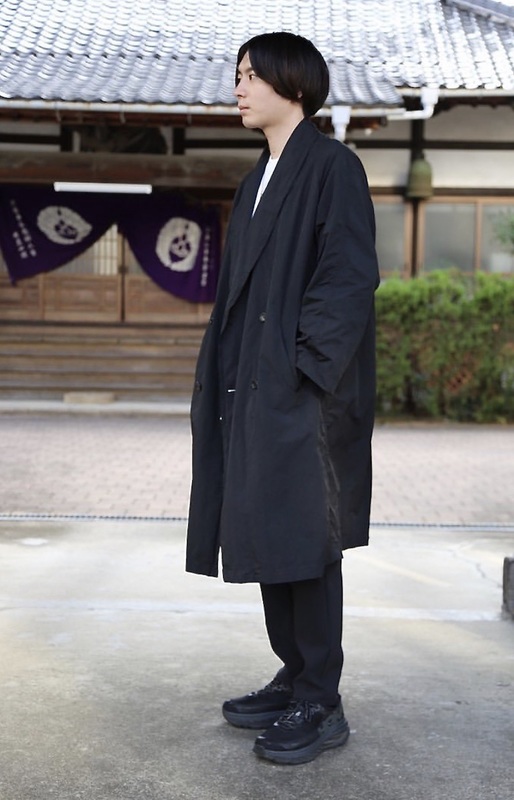 フードフードなしGraphpaper Garment Dyed Shop Coat navy 1