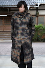 yohji yamamoto チェックJQ製品ムラ染めボウタイロングシャツ(HR-T13-980) スタイル 2