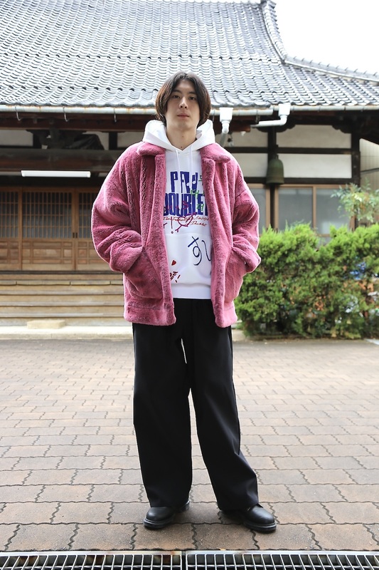 doublet HAND-PAINTED FUR JACKET/PINK style - マーク 山口の