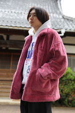 doublet HAND-PAINTED FUR JACKET/PINK style 4