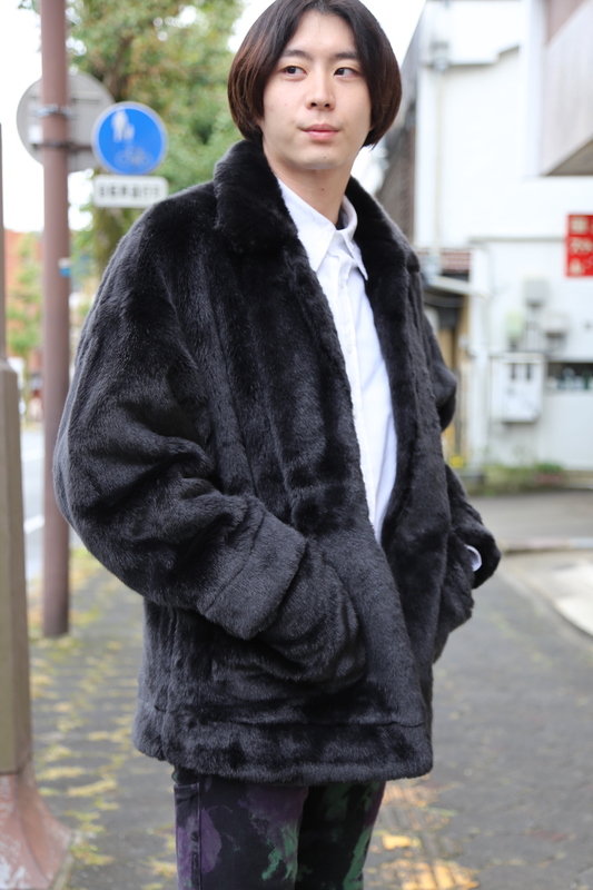 double HAND PAINTED FUR JACKET ファージャケットハンドペイント