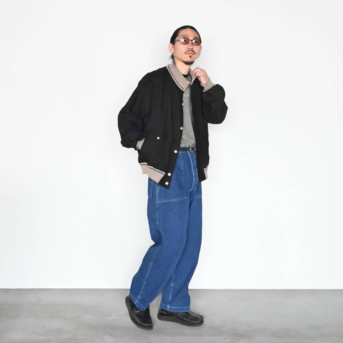 INTÉRIM(インテリム) USED SLUB YARN DENIM BAKER PANTS 1