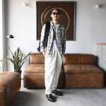 LEH(レー)私物レーヨンシャツ、グルカパンツstyle 1