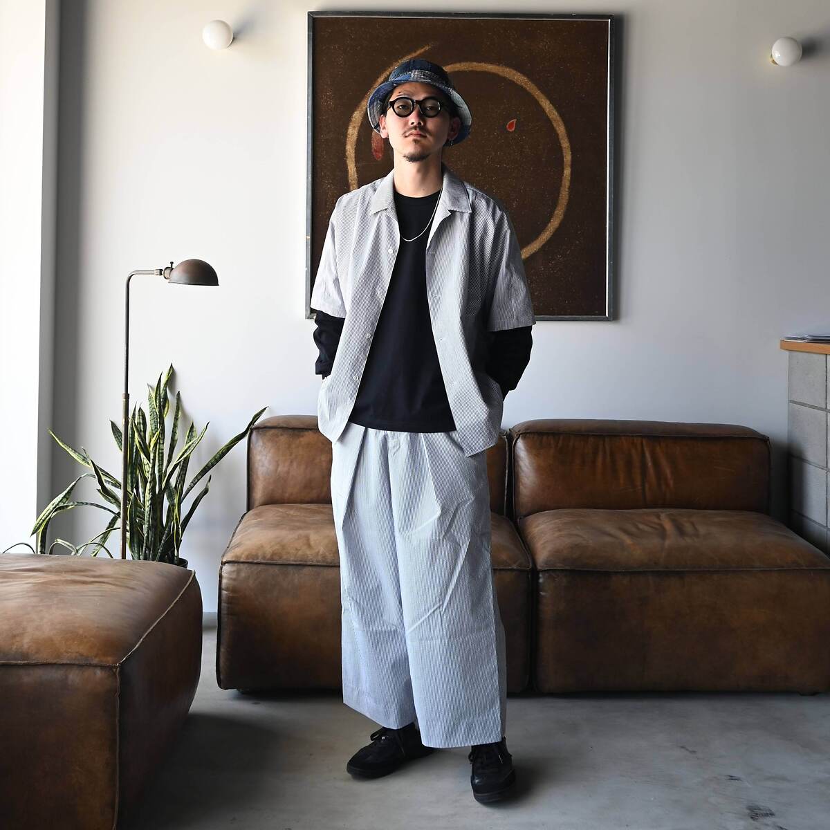 KUON（クオン）Seersucker Kite Shirt　セットアップスタイル 1