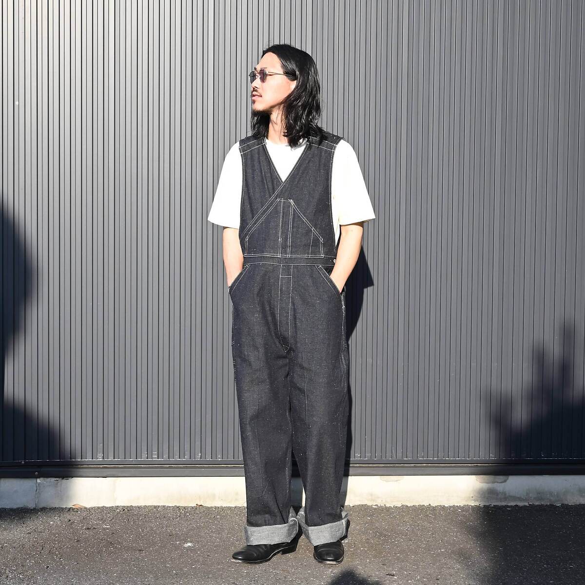 【インディゴ染】OLDJOEオールドジョー14SS-SVリネンサマーサックベスト OLD JOE(オールドジョー) - CROSS SHOULDER OVER ALL (SCA