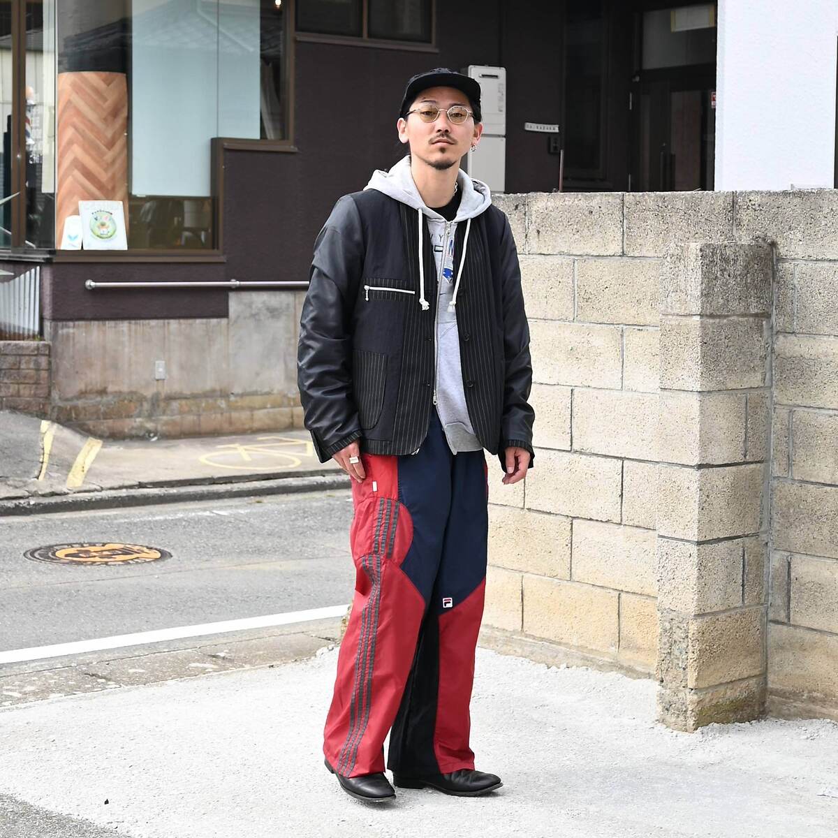 CHANGES スイッチングジップパーカー、ナイロンパンツstyle 1