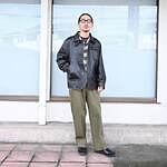 HEAVY PIMA TWILL 1-TUCK FRENCH ARMY WIDE TAPERED TROUSER style 1
