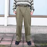 HEAVY PIMA TWILL 1-TUCK FRENCH ARMY WIDE TAPERED TROUSER style 5
