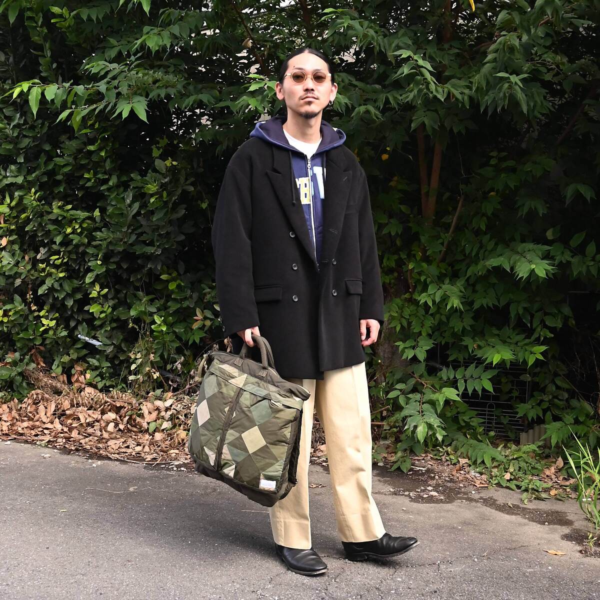 HEAVY PIMA TWILL 1-TUCK FRENCH ARMY WIDE TAPERED TROUSER style2  1