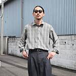 山内(ヤマウチ)ネップシルクウール、サイドシームレスパンツスタイル 4