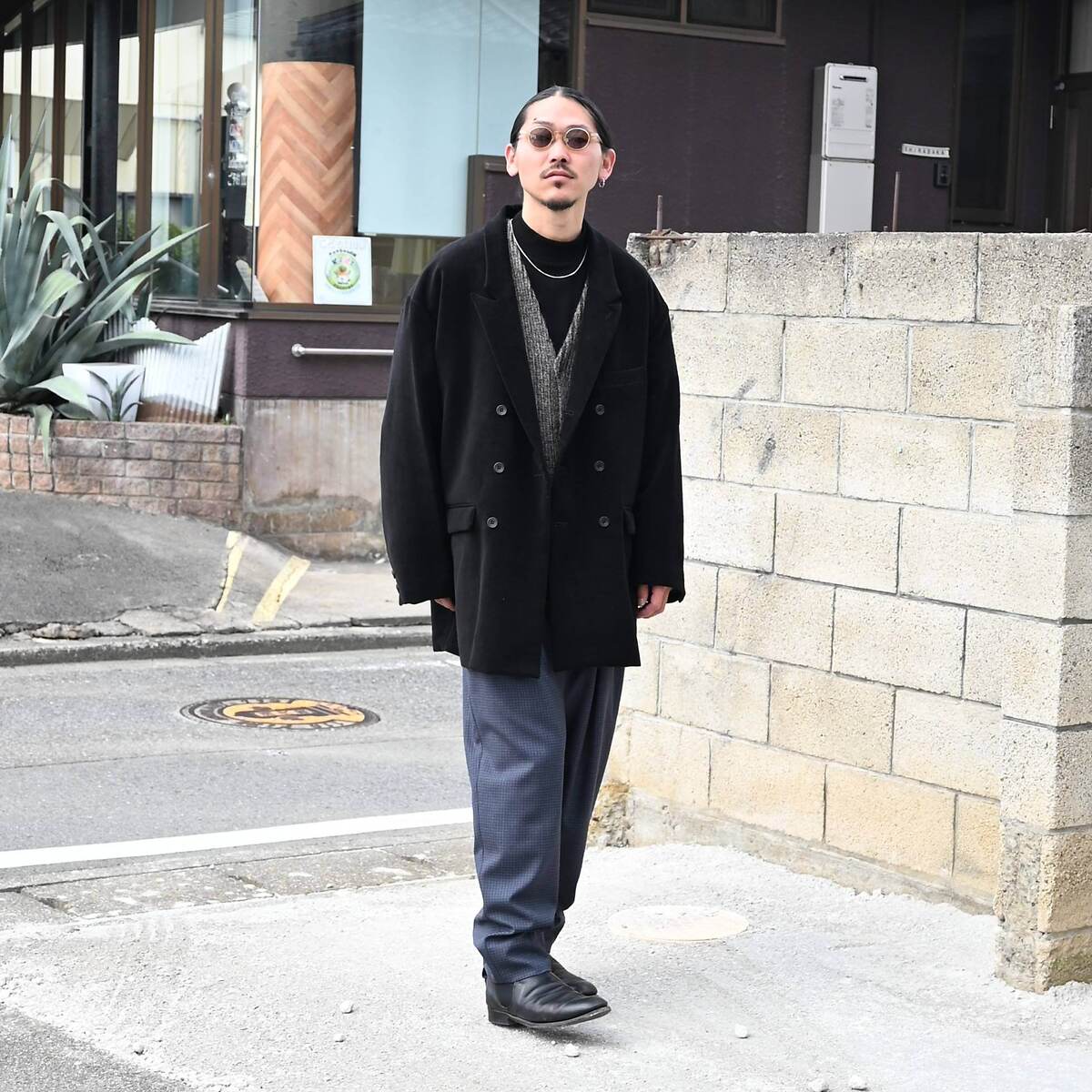 YASHIKI (ヤシキ)Sekkei mohair Cardigan JACKETスタイル 1
