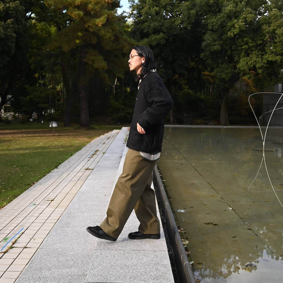 INTERIM(インテリム)KID MOHAIR ALPACA SHAGGY CARDIGANスタイル 2