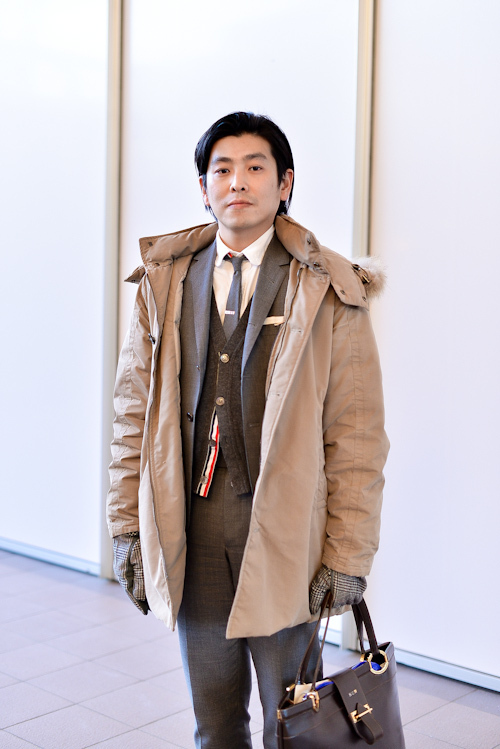 前田 吉彦さん - モンクレール(MONCLER)、トム ブラウン(THOM BROWNE)｜原宿ストリートスナップ - 写真2