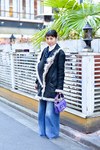 一色 さおりさん - プチバトー(PETIT BATEAU)、アクネ ストゥディオズ(Acne Studios)｜原宿ストリートスナップ1