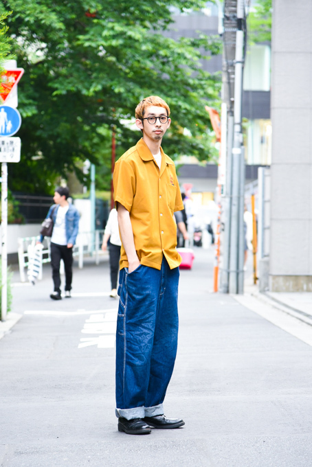 石丸 龍也さん - スティーブンソンオーバーオール(Stevenson Overall)、N.ハリウッド(N.HOOLYWOOD)｜原宿ストリートスナップ - 写真1