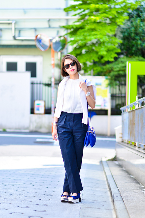 高山 ゆうさん - メゾン キツネ(Maison Kitsuné)、ルシェルブルー(LE CIEL BLEU)｜原宿ストリートスナップ - 写真1