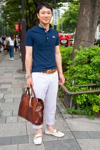 佐々木　美城さん - ブライトリング(BREITLING)、ラコステ(LACOSTE)｜青山・表参道ストリートスナップ - 写真1