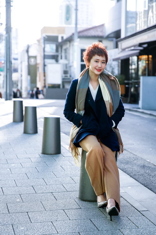 佐藤 真衣さん - ボス(BOSS)、ジーユー(GU)｜原宿ストリートスナップ - 写真1