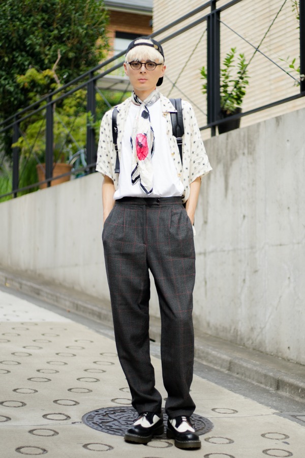 今野 智比呂さん ヨウジヤマモト(Yohji Yamamoto)、チープマンデイ(Cheap Monday)｜渋谷ストリートスナップ