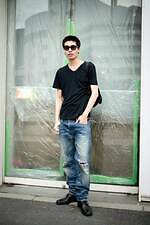 拓樹さん - A|X アルマーニ エクスチェンジ(A|X ARMANI EXCHANGE)、ポーター(PORTER)｜原宿ストリートスナップ1