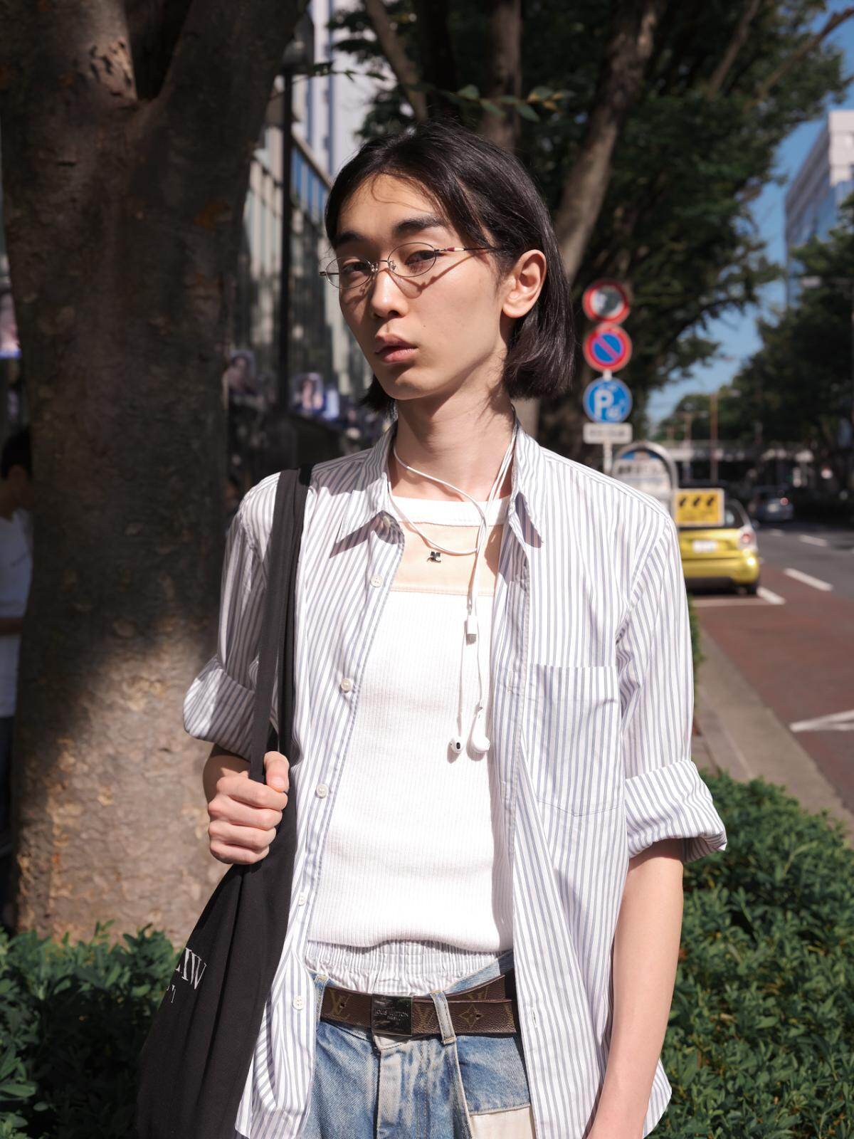 Ren Oriyamaさん - メゾン マルジェラ(Maison Margiela)、クレージュ(Courrèges)｜青山・表参道ストリートスナップ3