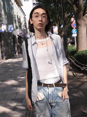 Ren Oriyamaさん - メゾン マルジェラ(Maison Margiela)、クレージュ(Courrèges)｜青山・表参道ストリートスナップ - 写真9