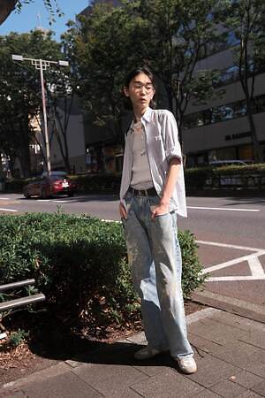 Ren Oriyamaさん - メゾン マルジェラ(Maison Margiela)、クレージュ(Courrèges)｜青山・表参道ストリートスナップ - 写真1